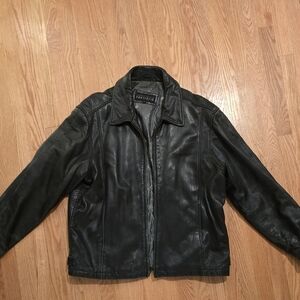 Perry Ellis Black Leather Jacket